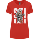 Ski Queen Funny Skiing Winter Sports Womens Wider Cut T-Shirt Red