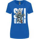 Ski Queen Funny Skiing Winter Sports Womens Wider Cut T-Shirt Royal Blue