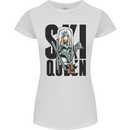 Ski Queen Funny Skiing Womens Petite Cut T-Shirt White