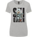 Ski Queen Funny Skiing Womens Wider Cut T-Shirt Sports Grey