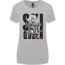 Ski Queen Funny Skiing Womens Wider Cut T-Shirt Sports Grey