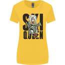 Ski Queen Funny Skiing Womens Wider Cut T-Shirt Yellow
