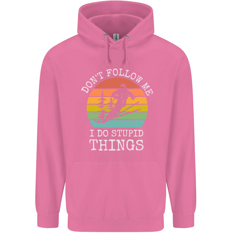 Skiing Don't Follow Me Ski Skier Funny Childrens Kids Hoodie Azalea