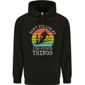 Skiing Don't Follow Me Ski Skier Funny Childrens Kids Hoodie Black