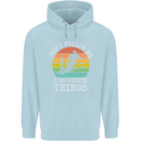 Skiing Don't Follow Me Ski Skier Funny Childrens Kids Hoodie Light Blue