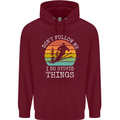 Skiing Don't Follow Me Ski Skier Funny Childrens Kids Hoodie Maroon