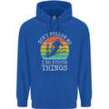 Skiing Don't Follow Me Ski Skier Funny Childrens Kids Hoodie Royal Blue