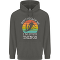 Skiing Don't Follow Me Ski Skier Funny Childrens Kids Hoodie Storm Grey