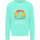 Skiing Don't Follow Me Ski Skier Funny Kids Sweatshirt Jumper Peppermint