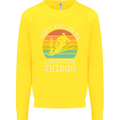 Skiing Don't Follow Me Ski Skier Funny Kids Sweatshirt Jumper Yellow