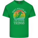 Skiing Don't Follow Me Ski Skier Funny Kids T-Shirt Childrens Irish Green