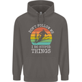 Skiing Don't Follow Me Ski Skier Funny Mens 80% Cotton Hoodie Charcoal