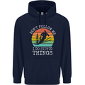 Skiing Don't Follow Me Ski Skier Funny Mens 80% Cotton Hoodie Navy Blue