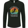 Skiing Don't Follow Me Ski Skier Funny Mens Long Sleeve T-Shirt Black