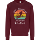 Skiing Don't Follow Me Ski Skier Funny Mens Sweatshirt Jumper Maroon