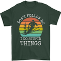 Skiing Don't Follow Me Ski Skier Funny Mens T-Shirt Cotton Gildan Forest Green