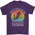 Skiing Don't Follow Me Ski Skier Funny Mens T-Shirt Cotton Gildan Purple