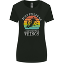 Skiing Don't Follow Me Ski Skier Funny Womens Wider Cut T-Shirt Black
