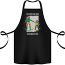 Skiing Father & Son Ski Buddies Fathers Day Cotton Apron 100% Organic Black