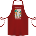 Skiing Father & Son Ski Buddies Fathers Day Cotton Apron 100% Organic Maroon