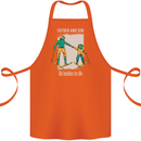 Skiing Father & Son Ski Buddies Fathers Day Cotton Apron 100% Organic Orange