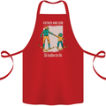 Skiing Father & Son Ski Buddies Fathers Day Cotton Apron 100% Organic Red