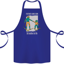 Skiing Father & Son Ski Buddies Fathers Day Cotton Apron 100% Organic Royal Blue
