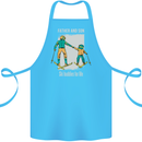 Skiing Father & Son Ski Buddies Fathers Day Cotton Apron 100% Organic Turquoise