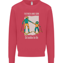 Skiing Father & Son Ski Buddies Fathers Day Kids Sweatshirt Jumper Heliconia