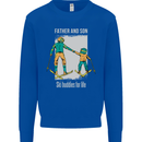 Skiing Father & Son Ski Buddies Fathers Day Kids Sweatshirt Jumper Royal Blue