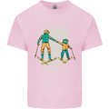 Skiing Father & Son Ski Buddies Fathers Day Kids T-Shirt Childrens Light Pink