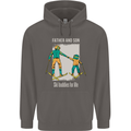 Skiing Father & Son Ski Buddies Fathers Day Mens 80% Cotton Hoodie Charcoal