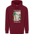 Skiing Father & Son Ski Buddies Fathers Day Mens 80% Cotton Hoodie Maroon