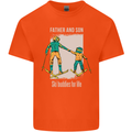 Skiing Father & Son Ski Buddies Fathers Day Mens Cotton T-Shirt Tee Top Orange