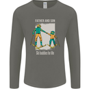 Skiing Father & Son Ski Buddies Fathers Day Mens Long Sleeve T-Shirt Charcoal