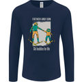 Skiing Father & Son Ski Buddies Fathers Day Mens Long Sleeve T-Shirt Navy Blue
