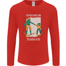 Skiing Father & Son Ski Buddies Fathers Day Mens Long Sleeve T-Shirt Red