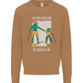 Skiing Father & Son Ski Buddies Fathers Day Mens Sweatshirt Jumper Caramel Latte