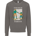 Skiing Father & Son Ski Buddies Fathers Day Mens Sweatshirt Jumper Charcoal