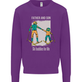 Skiing Father & Son Ski Buddies Fathers Day Mens Sweatshirt Jumper Purple