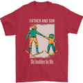 Skiing Father & Son Ski Buddies Fathers Day Mens T-Shirt 100% Cotton Red