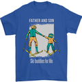 Skiing Father & Son Ski Buddies Fathers Day Mens T-Shirt 100% Cotton Royal Blue