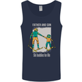 Skiing Father & Son Ski Buddies Fathers Day Mens Vest Tank Top Navy Blue