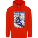 Skiing Life Better on the Slopes Ski Skiier Childrens Kids Hoodie Bright Red