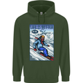 Skiing Life Better on the Slopes Ski Skiier Childrens Kids Hoodie Forest Green