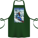 Skiing Life Better on the Slopes Ski Skiier Cotton Apron 100% Organic Forest Green