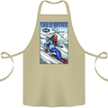 Skiing Life Better on the Slopes Ski Skiier Cotton Apron 100% Organic Khaki