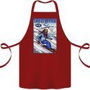Skiing Life Better on the Slopes Ski Skiier Cotton Apron 100% Organic Maroon