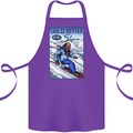 Skiing Life Better on the Slopes Ski Skiier Cotton Apron 100% Organic Purple