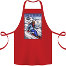 Skiing Life Better on the Slopes Ski Skiier Cotton Apron 100% Organic Red